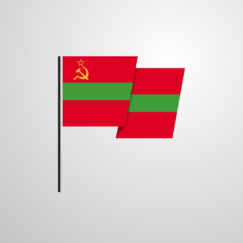 vector de diseño de bandera ondeante de transnistria