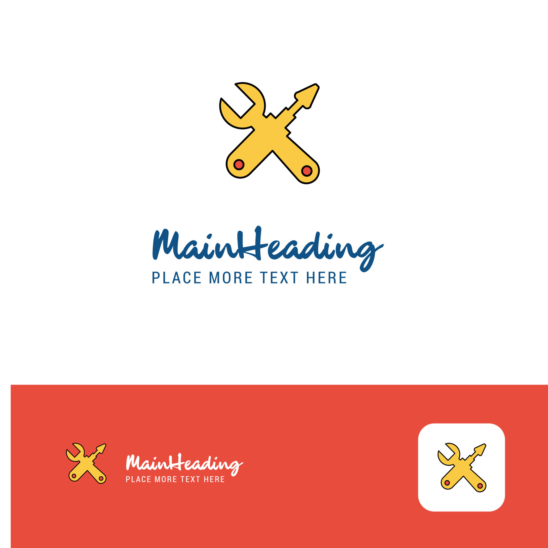 Creative Hardware tools Logo Design Flat color Logo place for Tagline