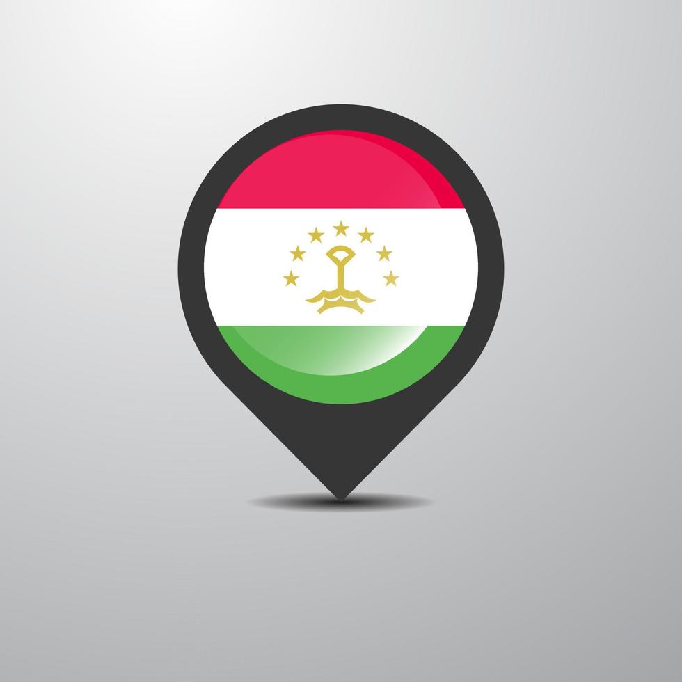 Tajikistan Map Pin vector