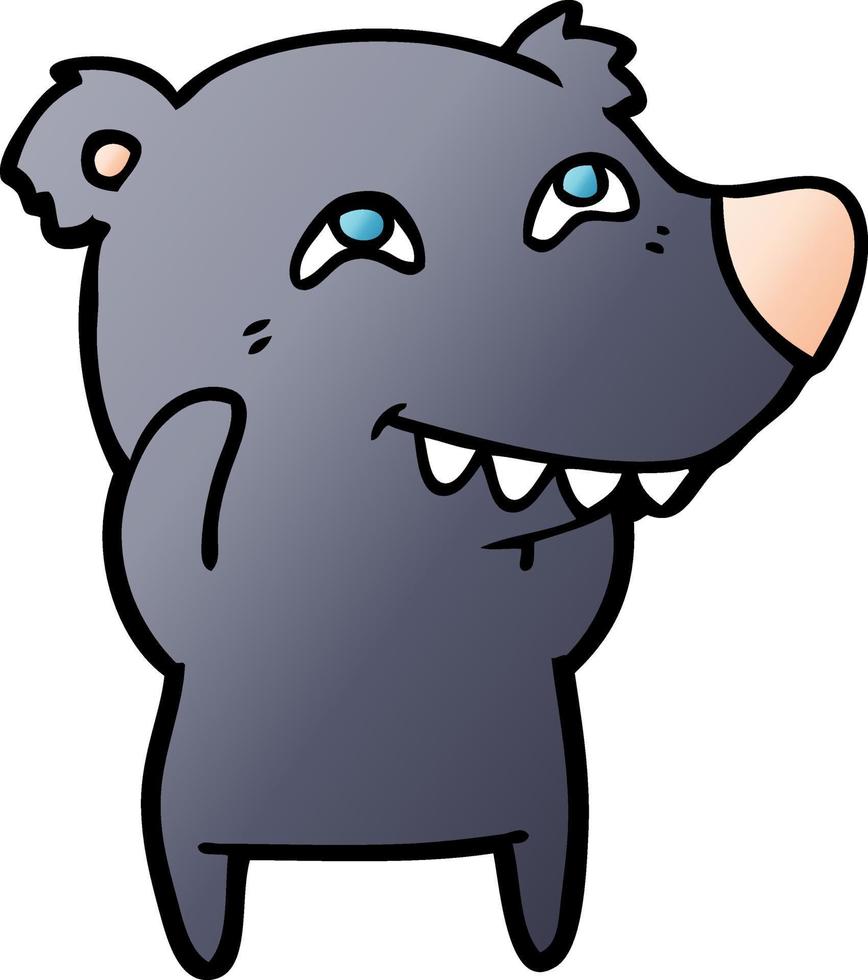 personaje de oso vectorial en estilo de dibujos animados vector