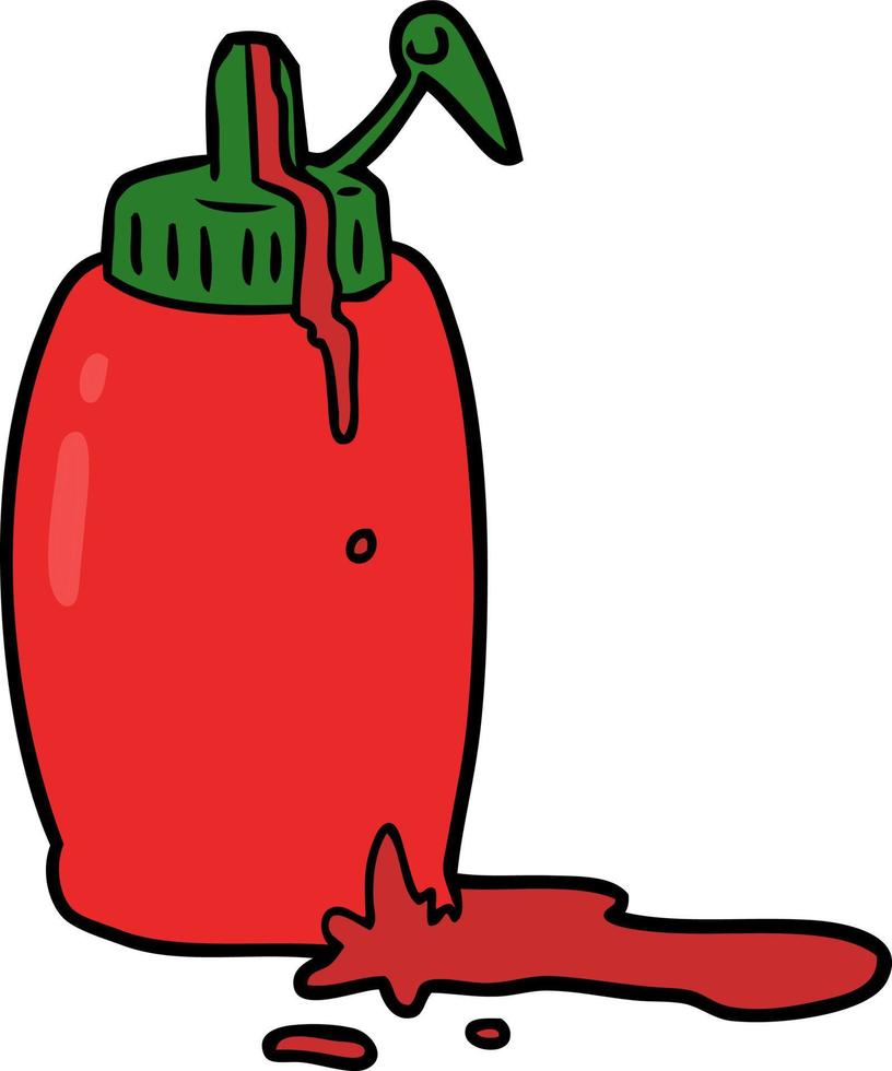 cartoon tomato sauce bottle vector