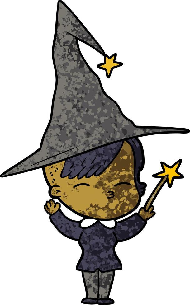 Vector witch character in cartoon style