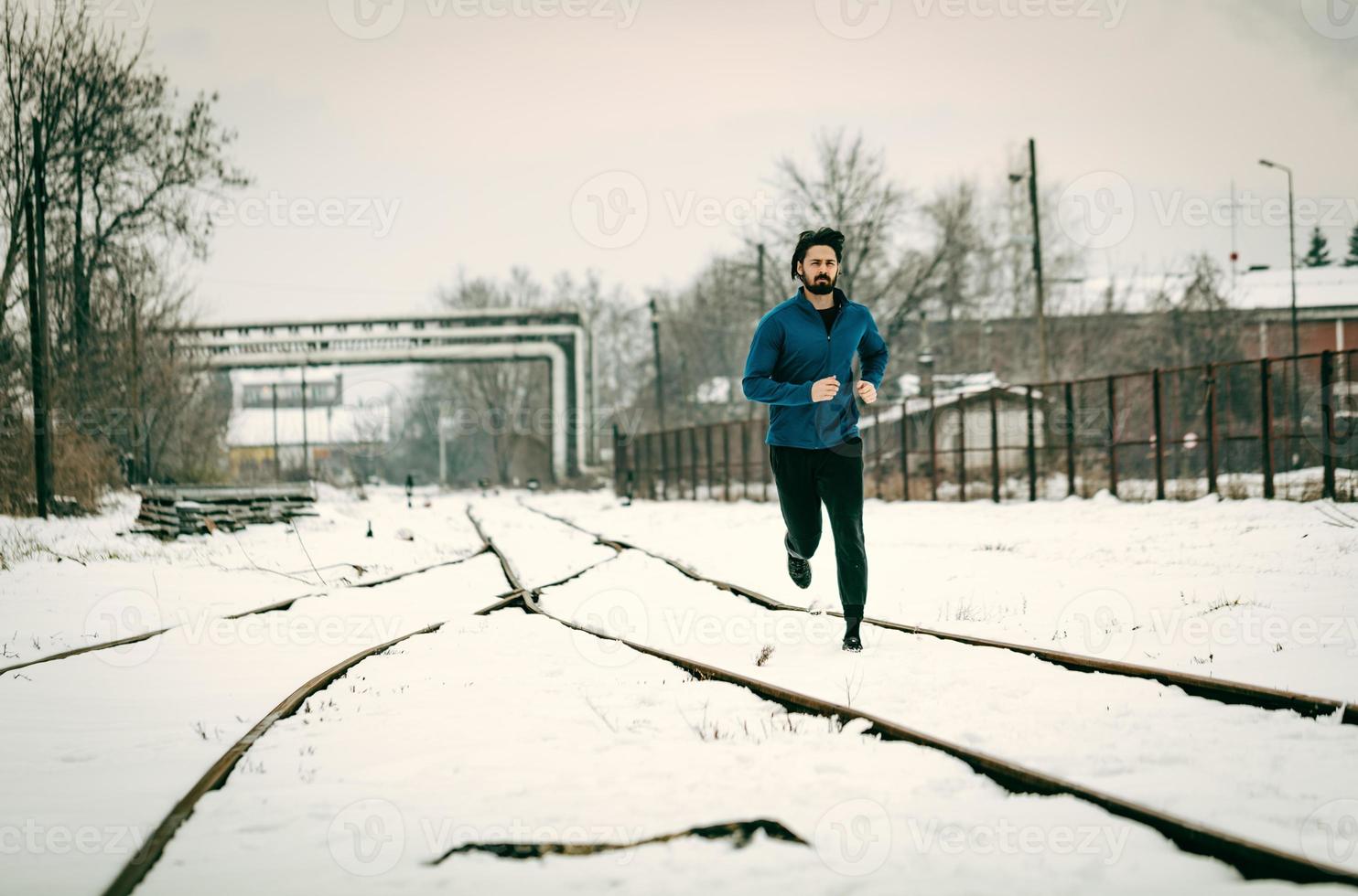 vista de jogging de invierno foto