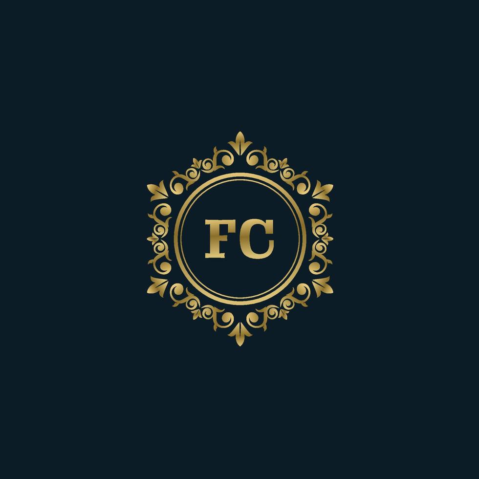 Letter FC logo with Luxury Gold template. Elegance logo vector template.