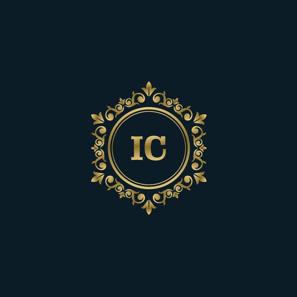 Letter IC logo with Luxury Gold template. Elegance logo vector template.