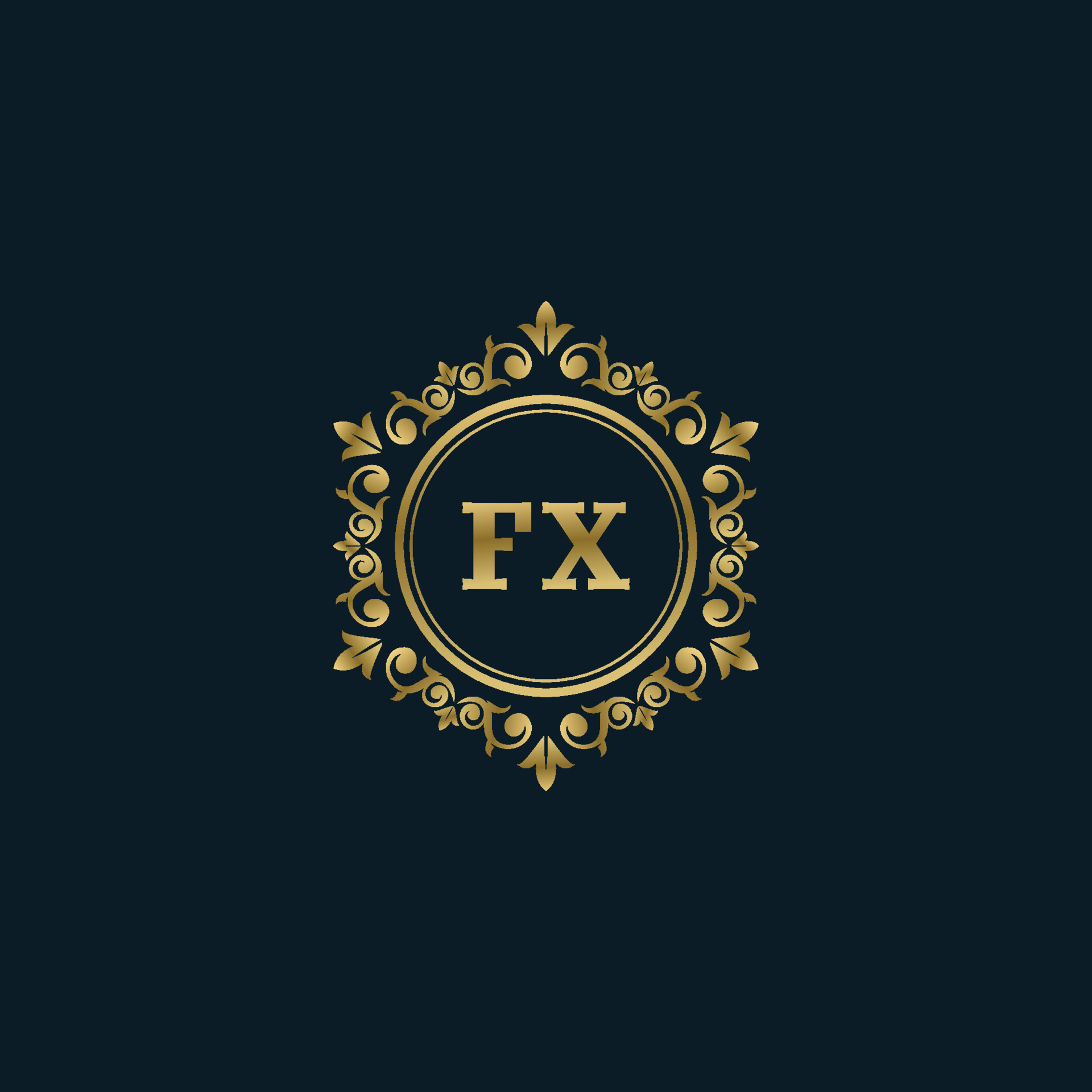 Letter FX logo with Luxury Gold template. Elegance logo vector