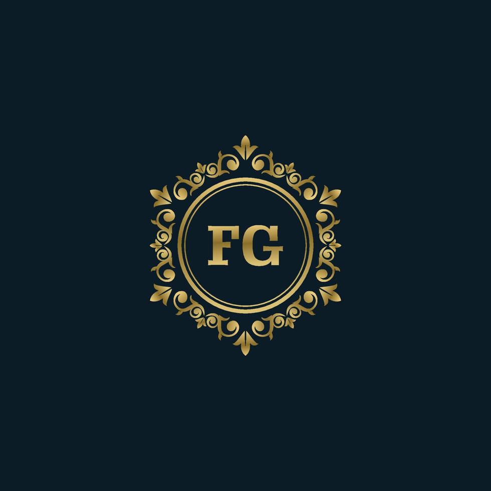 Letter FG logo with Luxury Gold template. Elegance logo vector template.