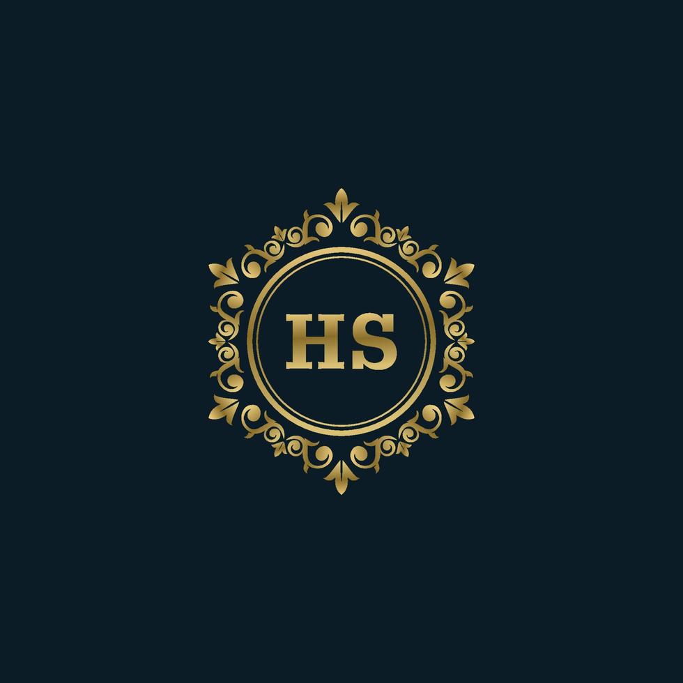 Letter HS logo with Luxury Gold template. Elegance logo vector template.