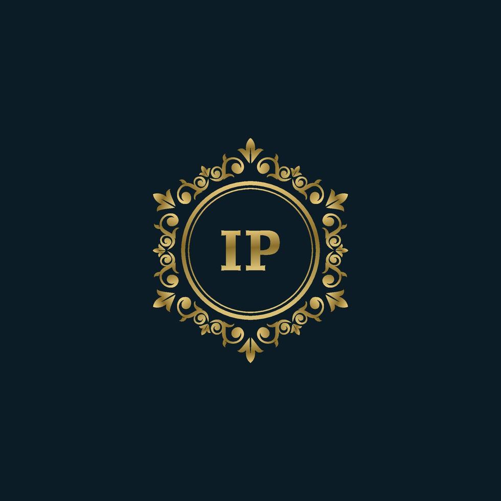Letter IP logo with Luxury Gold template. Elegance logo vector template.