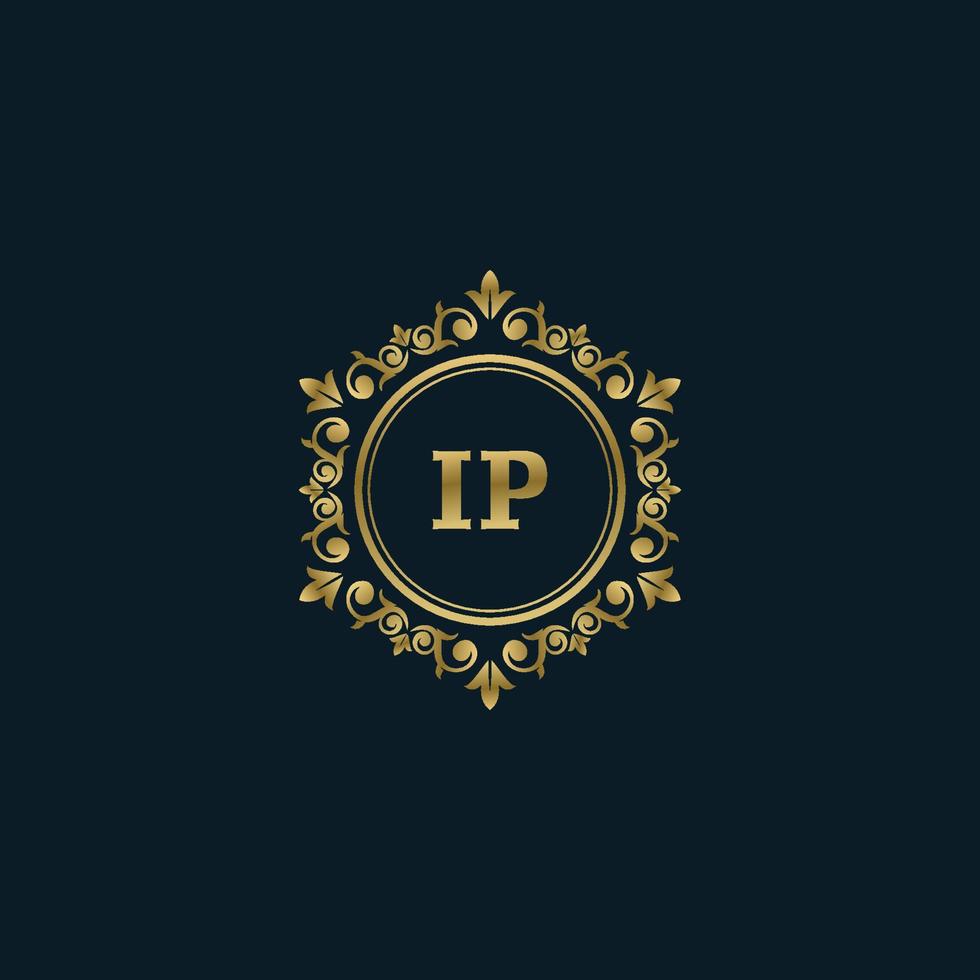 Letter IP logo with Luxury Gold template. Elegance logo vector template.