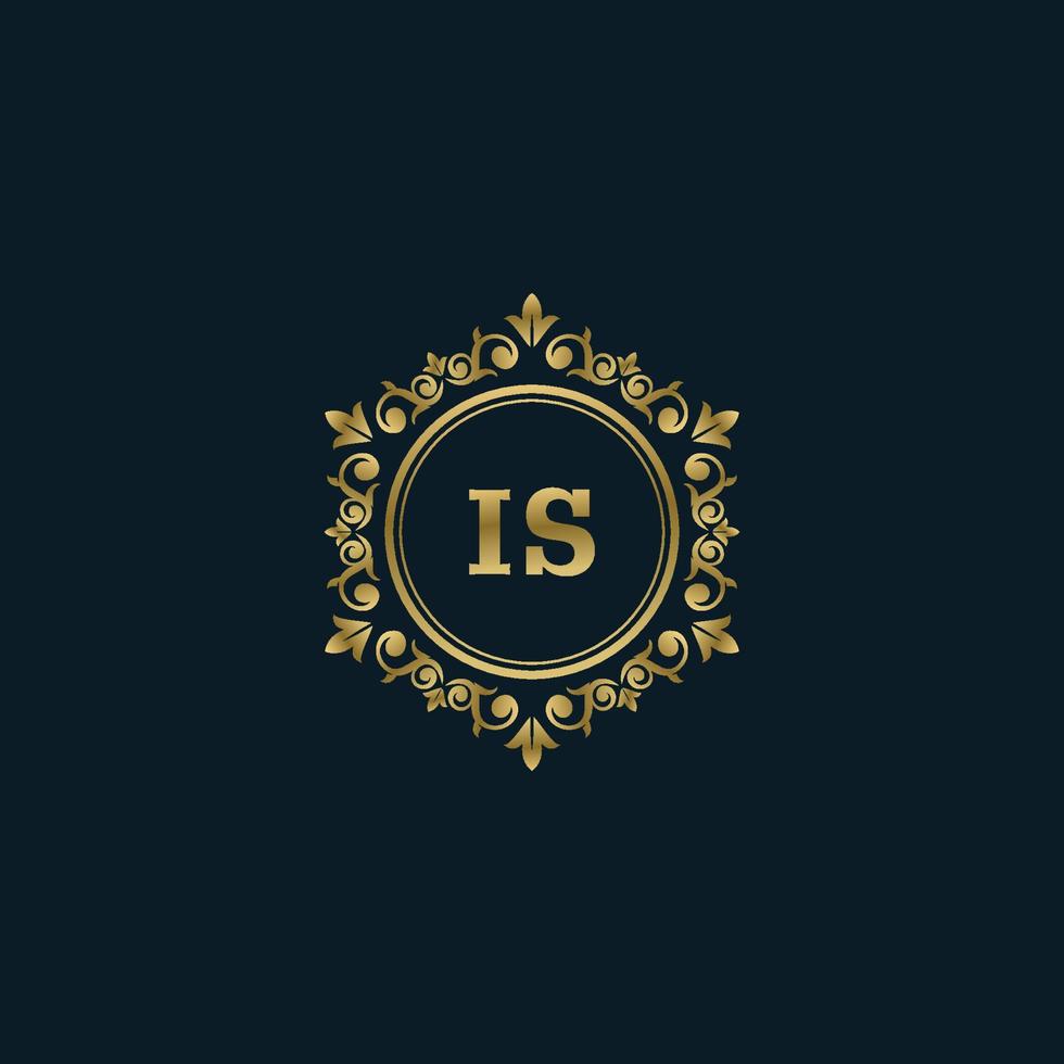 Letter IS logo with Luxury Gold template. Elegance logo vector template.