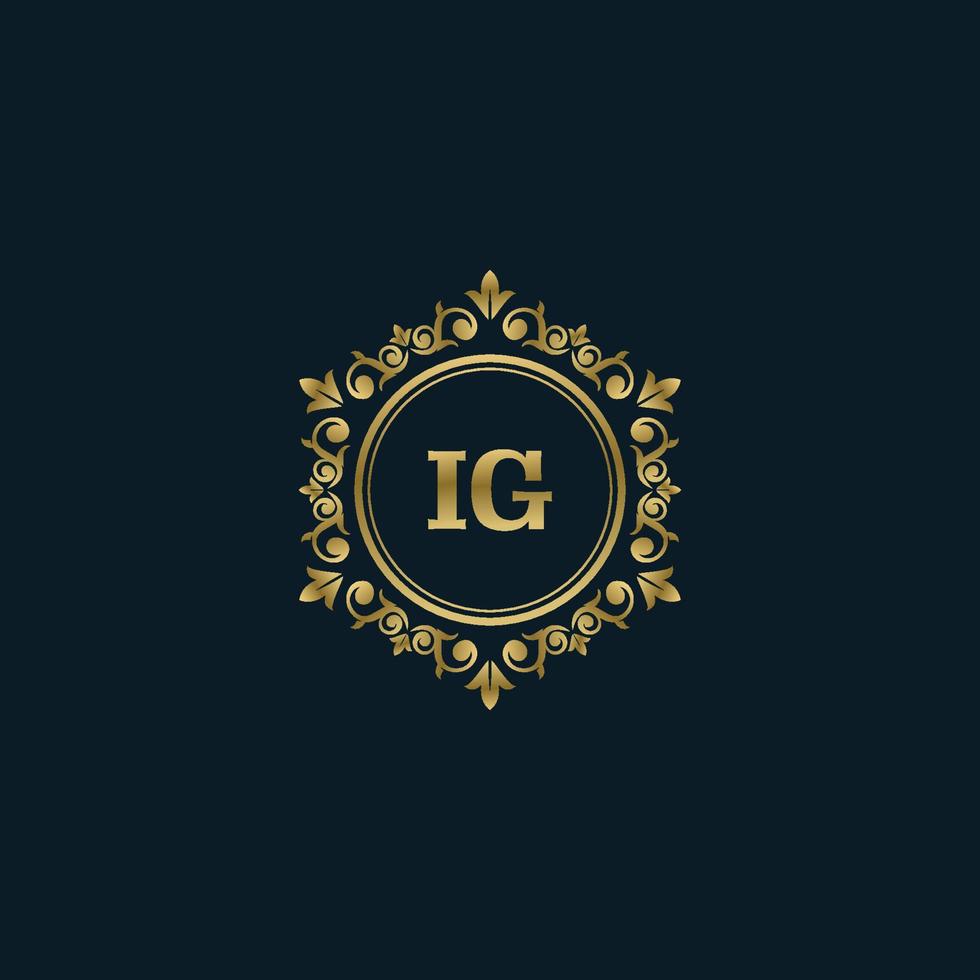 Letter IG logo with Luxury Gold template. Elegance logo vector template.