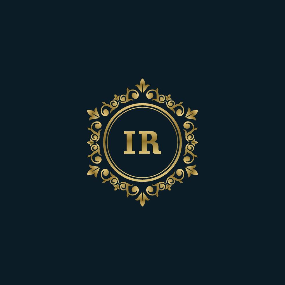 logotipo de letra ir con plantilla de oro de lujo. plantilla de vector de logotipo de elegancia.