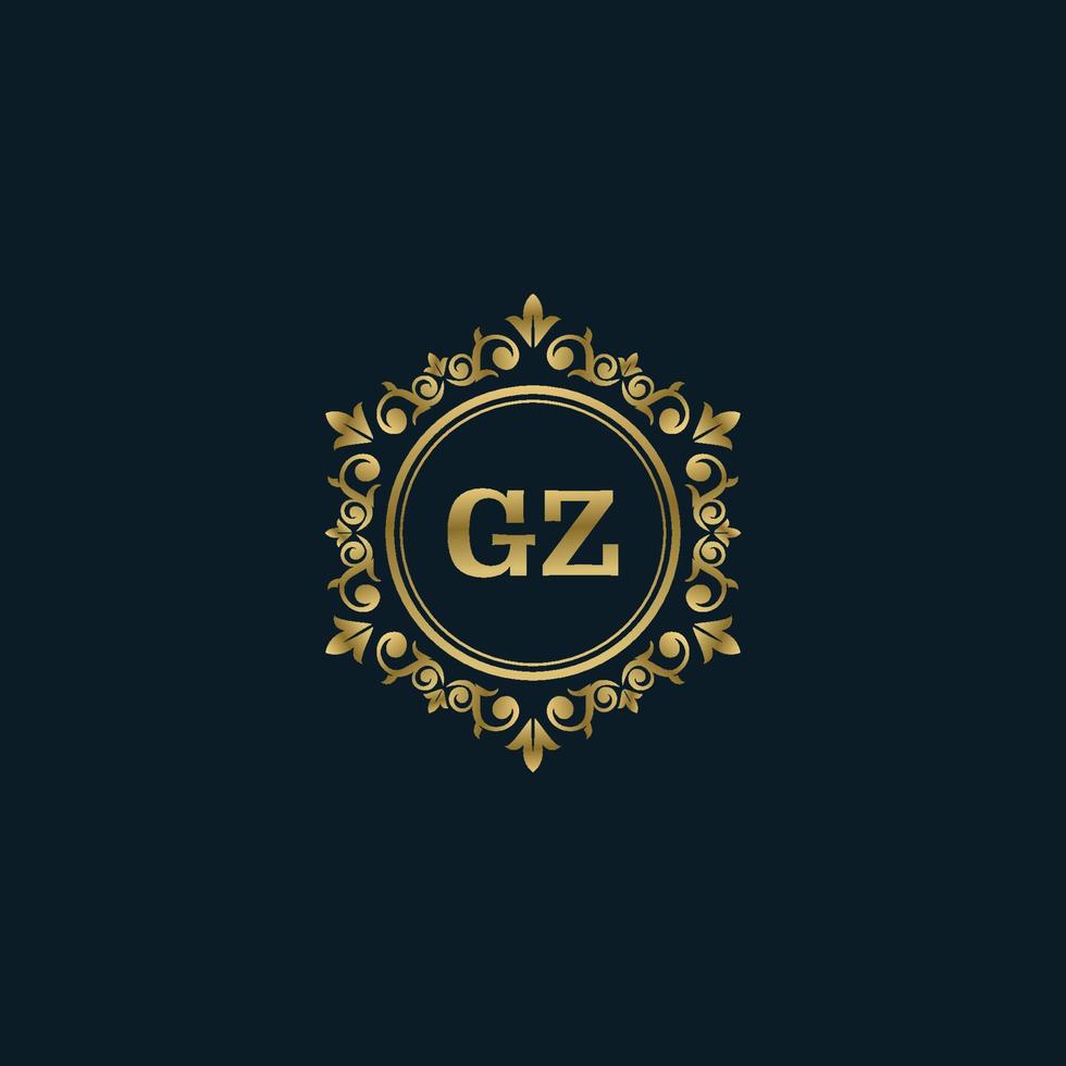 Letter GZ logo with Luxury Gold template. Elegance logo vector template.