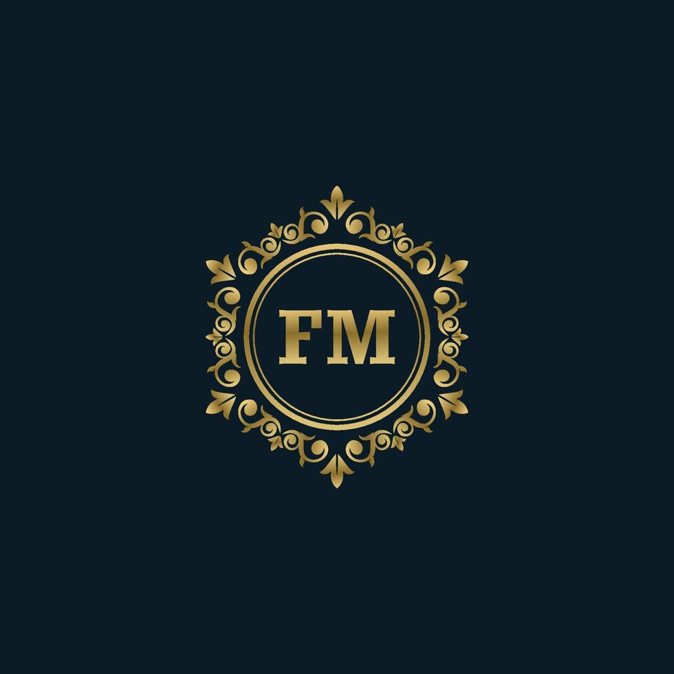 Letter FM logo with Luxury Gold template. Elegance logo vector template.