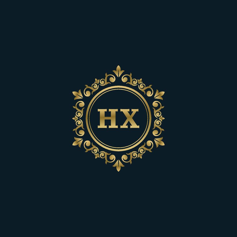 Letter HX logo with Luxury Gold template. Elegance logo vector template.