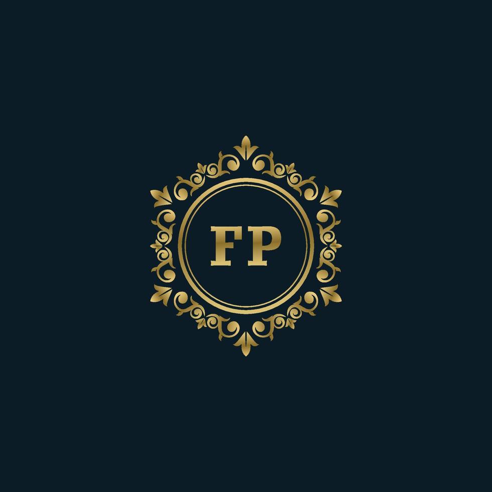Letter FP logo with Luxury Gold template. Elegance logo vector template.