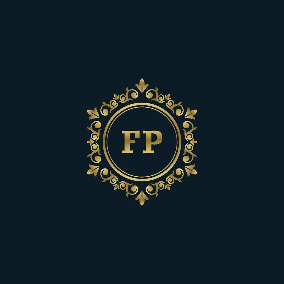 Letter FP logo with Luxury Gold template. Elegance logo vector template.