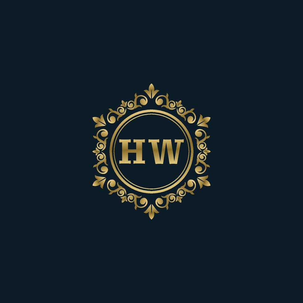 Letter HW logo with Luxury Gold template. Elegance logo vector template.