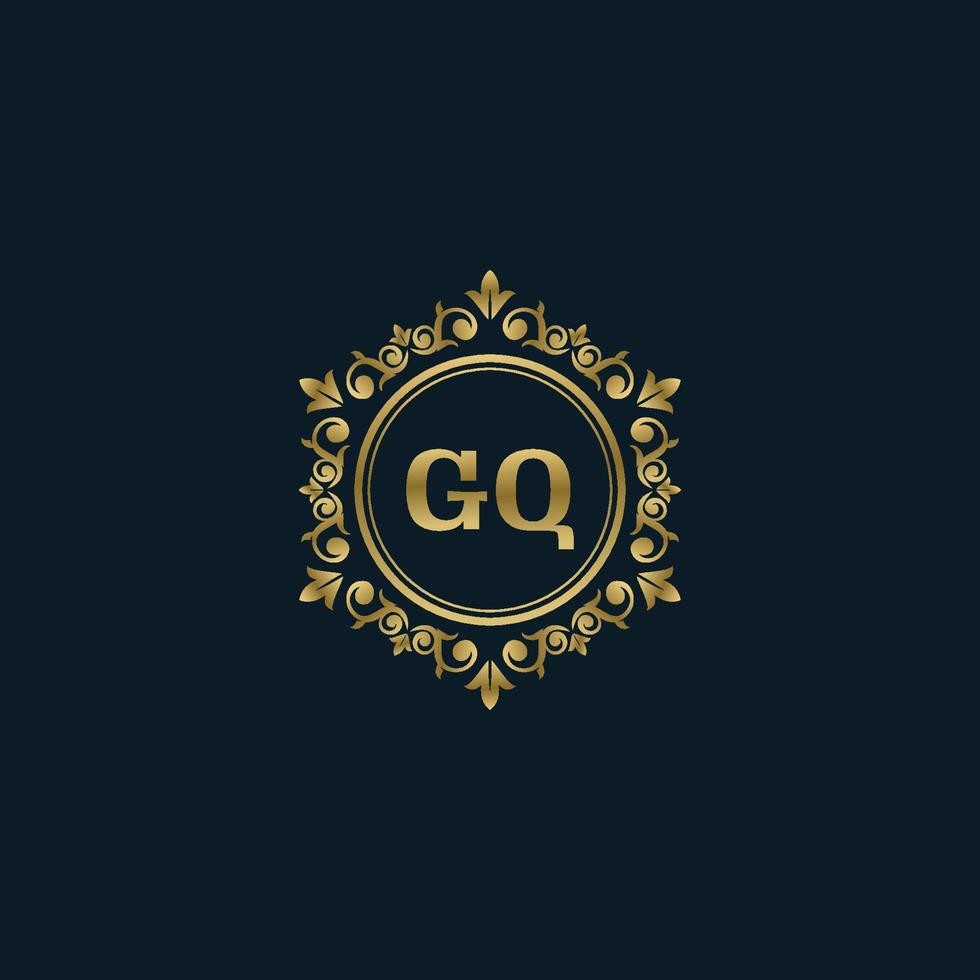 Letter GQ logo with Luxury Gold template. Elegance logo vector template.