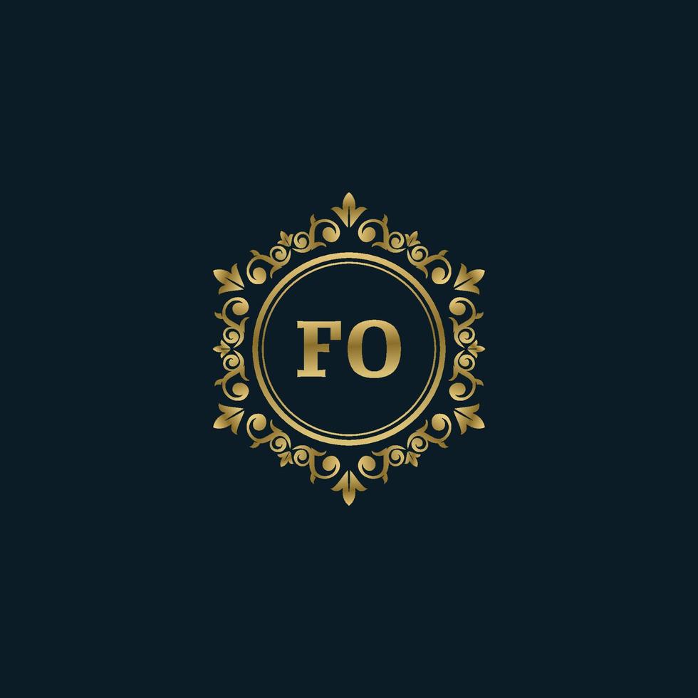 logotipo de la letra fo con plantilla de oro de lujo. plantilla de vector de logotipo de elegancia.