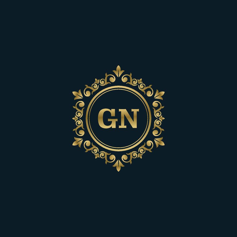 Letter GN logo with Luxury Gold template. Elegance logo vector template.