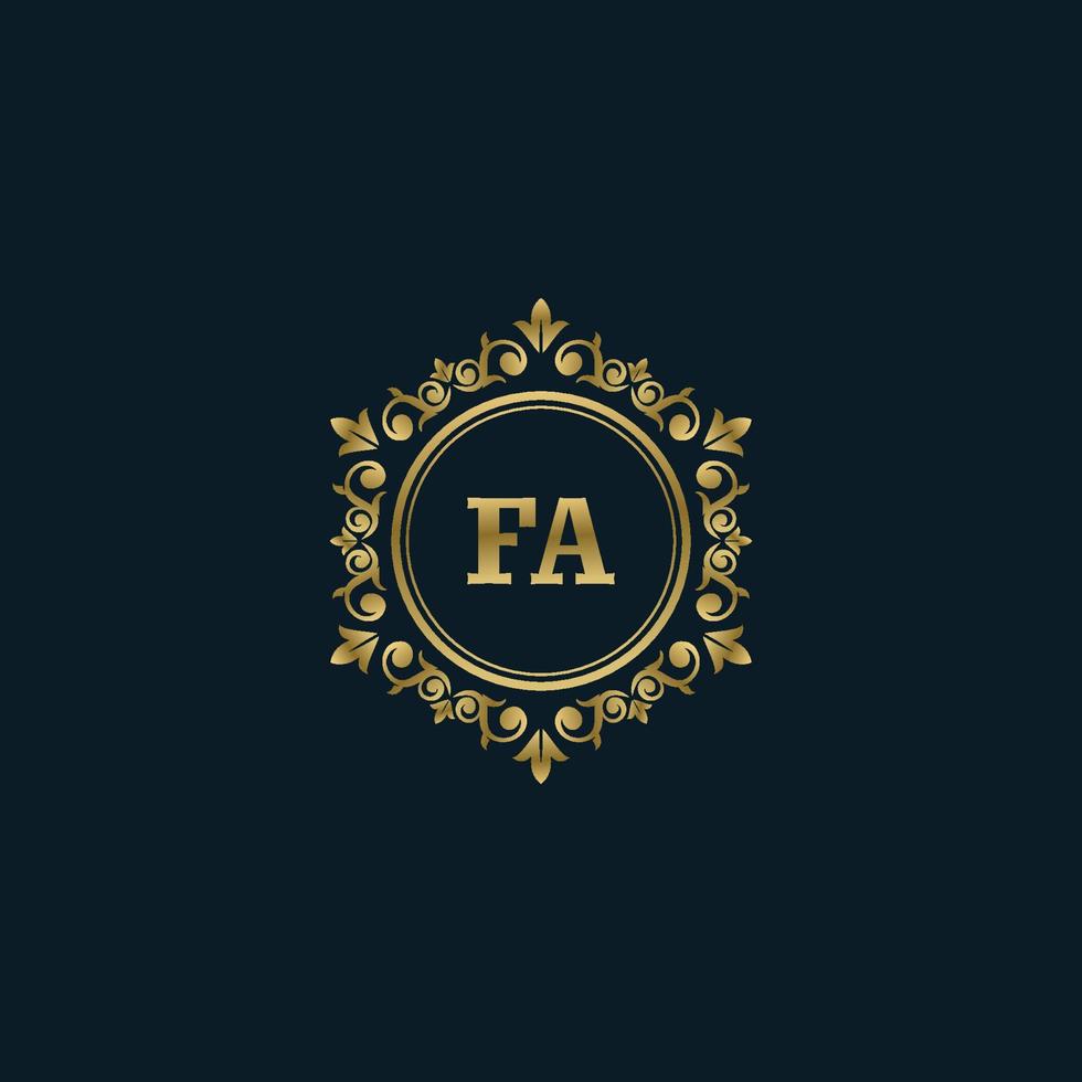 Letter FA logo with Luxury Gold template. Elegance logo vector template.