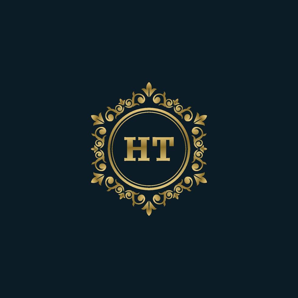 Letter HT logo with Luxury Gold template. Elegance logo vector template.