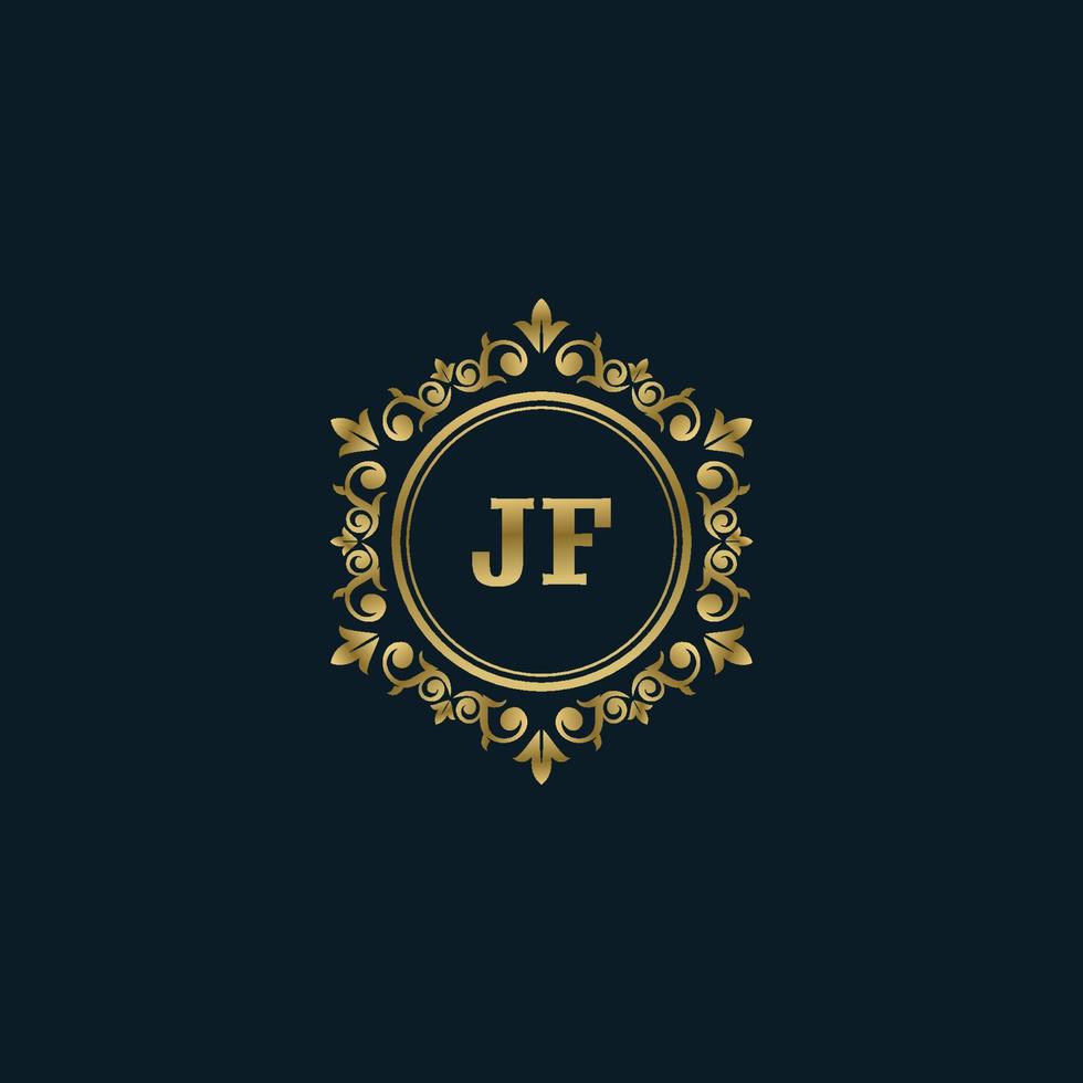 Letter JF logo with Luxury Gold template. Elegance logo vector template.