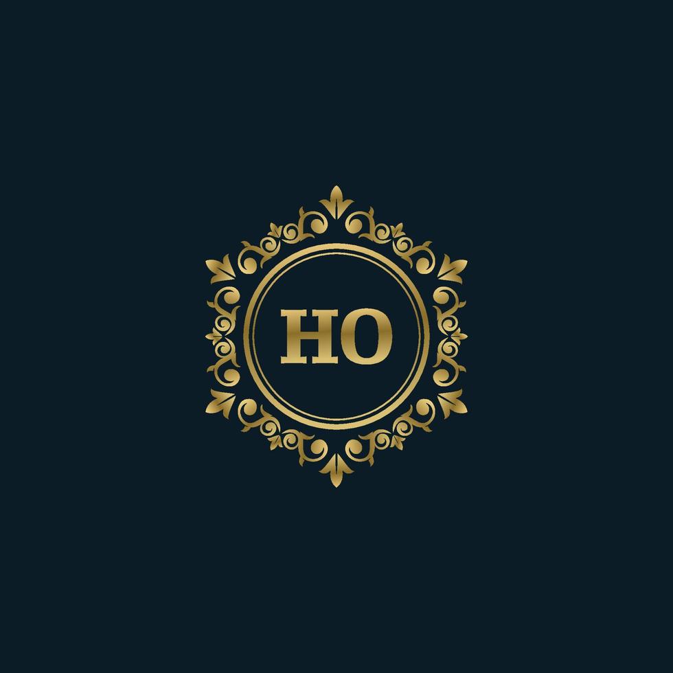 Letter HO logo with Luxury Gold template. Elegance logo vector template.