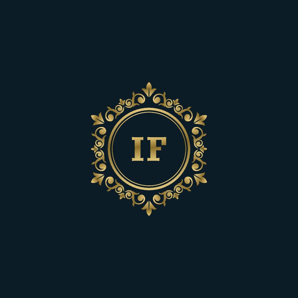 Letter IF logo with Luxury Gold template. Elegance logo vector template.
