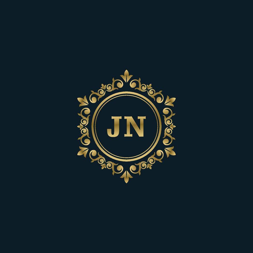 Letter JN logo with Luxury Gold template. Elegance logo vector template.