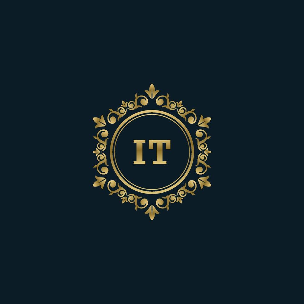 Letter IT logo with Luxury Gold template. Elegance logo vector template.