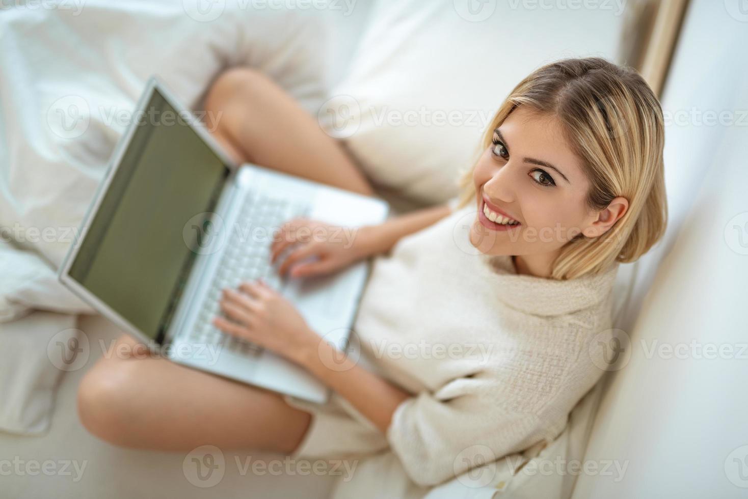 Surfing The Net In Bed photo