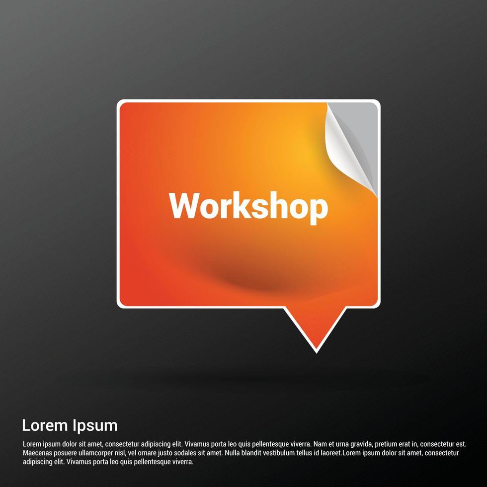 Workshop typography with elegent design vector