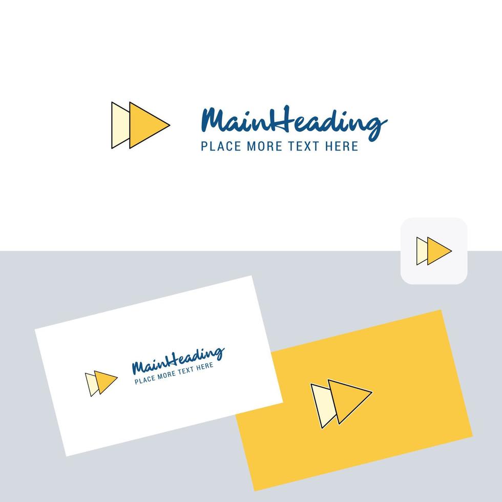 Forward vector logotype with business card template Elegant corporate identity Vector