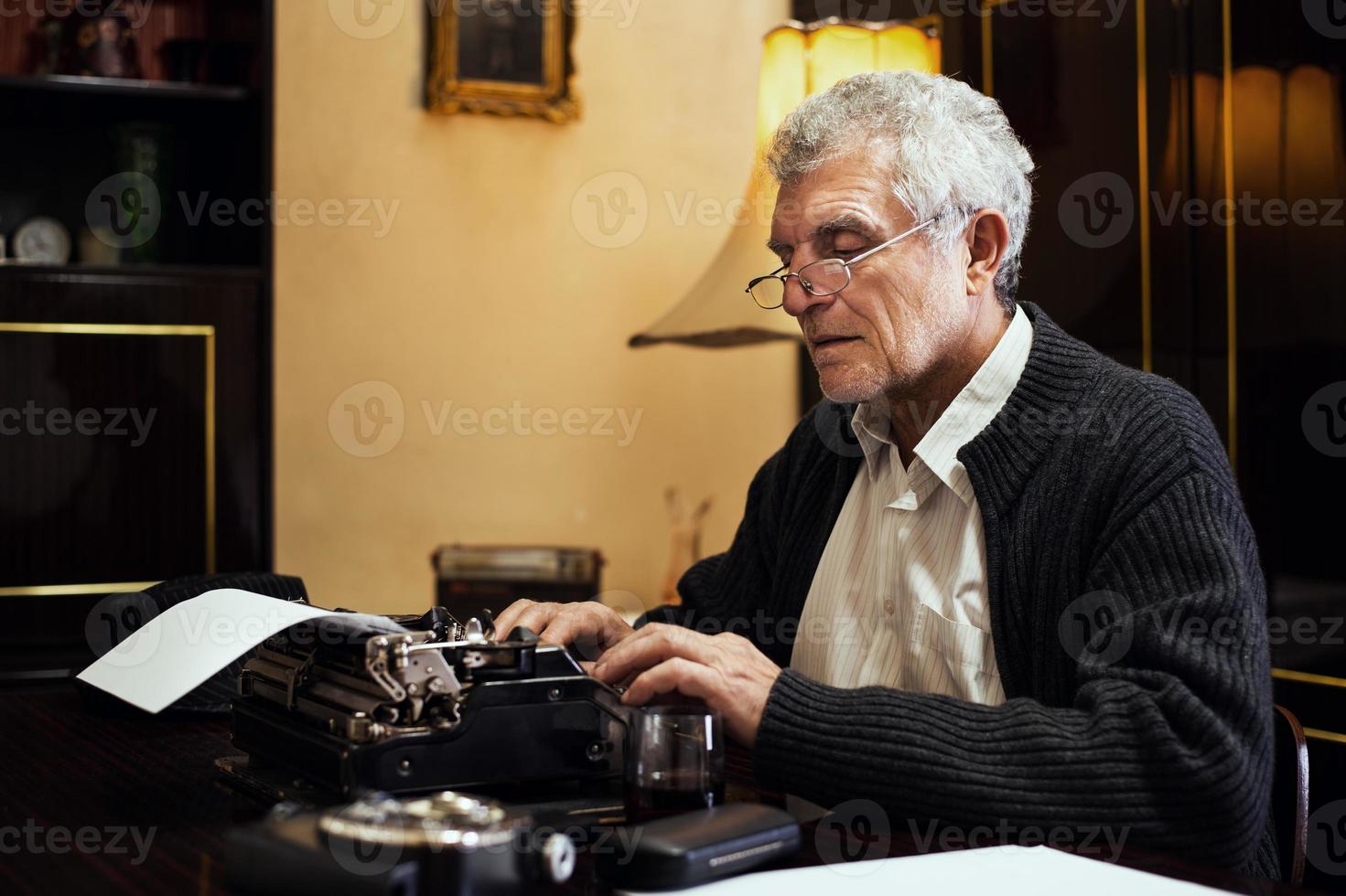 Retro Senior Man Writer photo