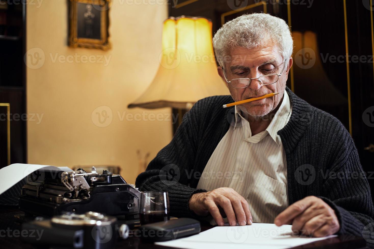 Retro Senior Man Writer photo