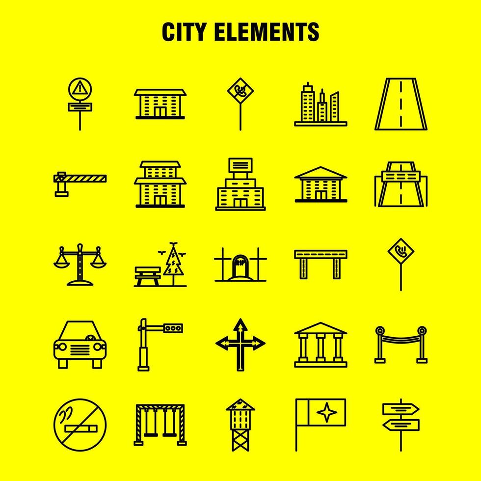 City Elements Line Icons Set For Infographics Mobile UXUI Kit And Print Design Include Mute Speaker Sound Mute Speaker Speaker Sound Media Eps 10 Vector