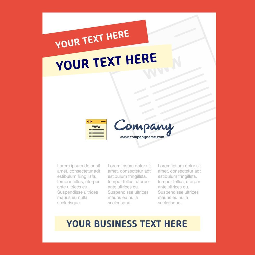 Website Title Page Design for Company profile annual report presentations leaflet Brochure Vector Background