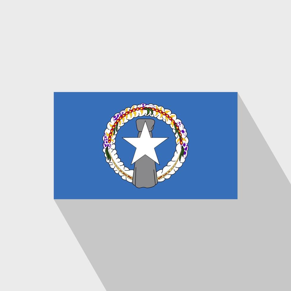 Northern Mariana Islands flag Long Shadow design vector