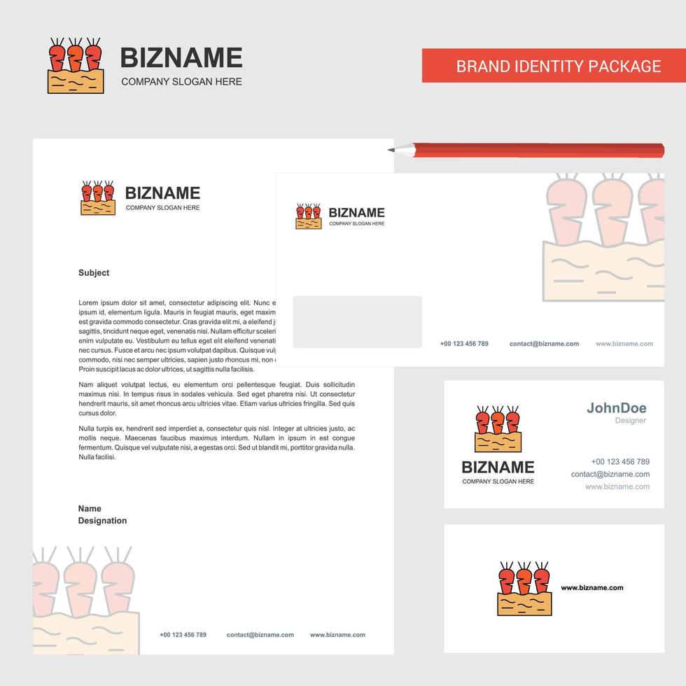 Carrots farm Business Letterhead Envelope and visiting Card Design vector template