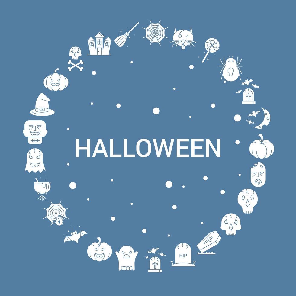 Halloween Icon Set Infographic Vector Template