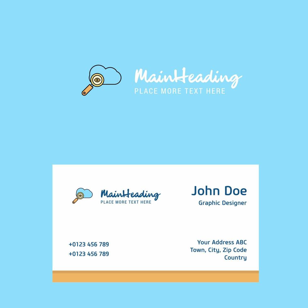 Search on cloud logo Design with business card template Elegant corporate identity Vector