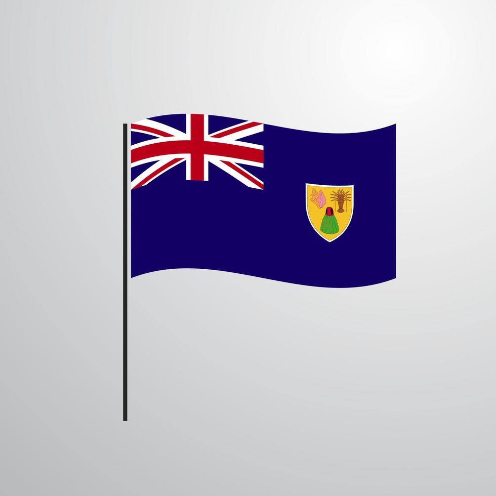 islas turcas y caicos ondeando la bandera vector