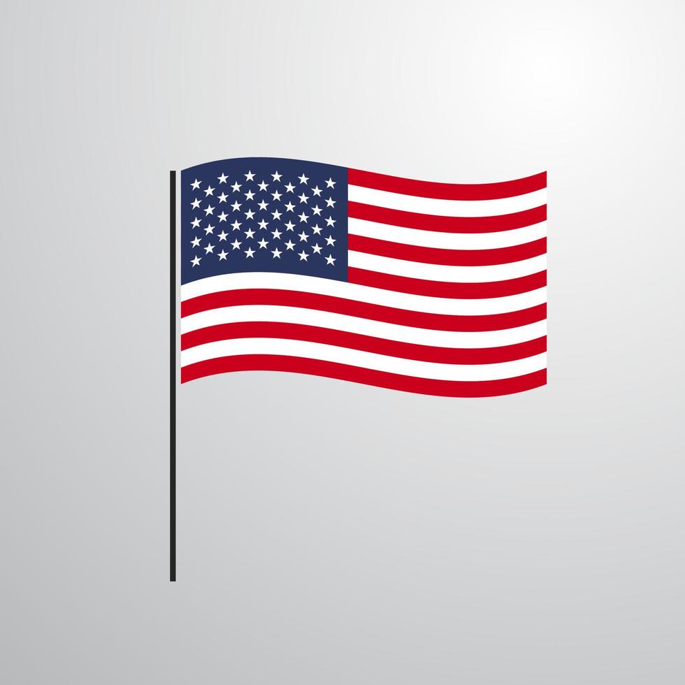 estados unidos de américa, bandera ondeante vector