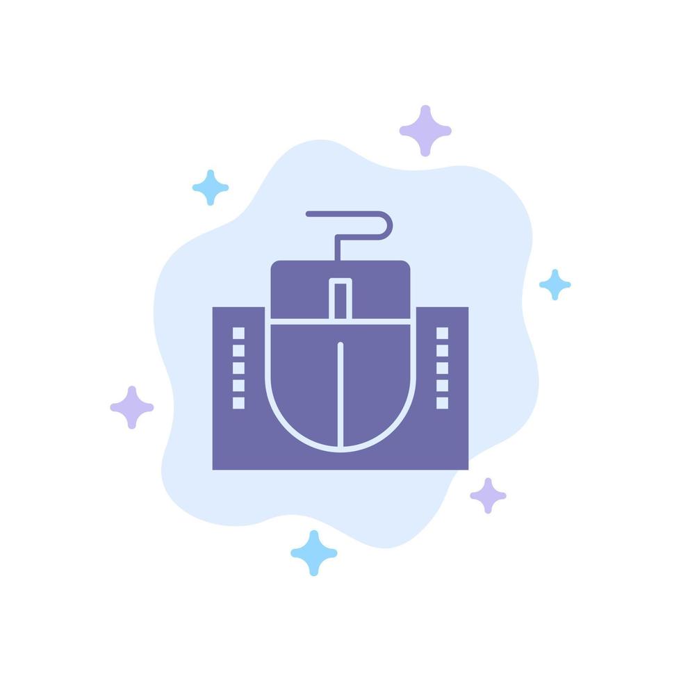 Mouse Computer Hardware Education Blue Icon on Abstract Cloud Background vector