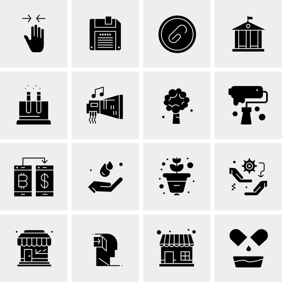 16 iconos de negocios universales vector ilustración de icono creativo para usar en proyectos relacionados con la web y dispositivos móviles