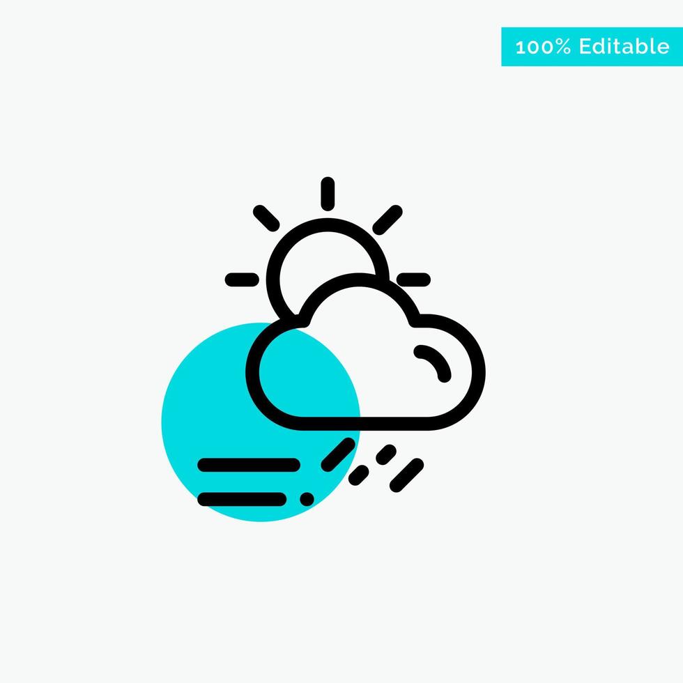 Cloud Day Rainy Season Weather turquoise highlight circle point Vector icon