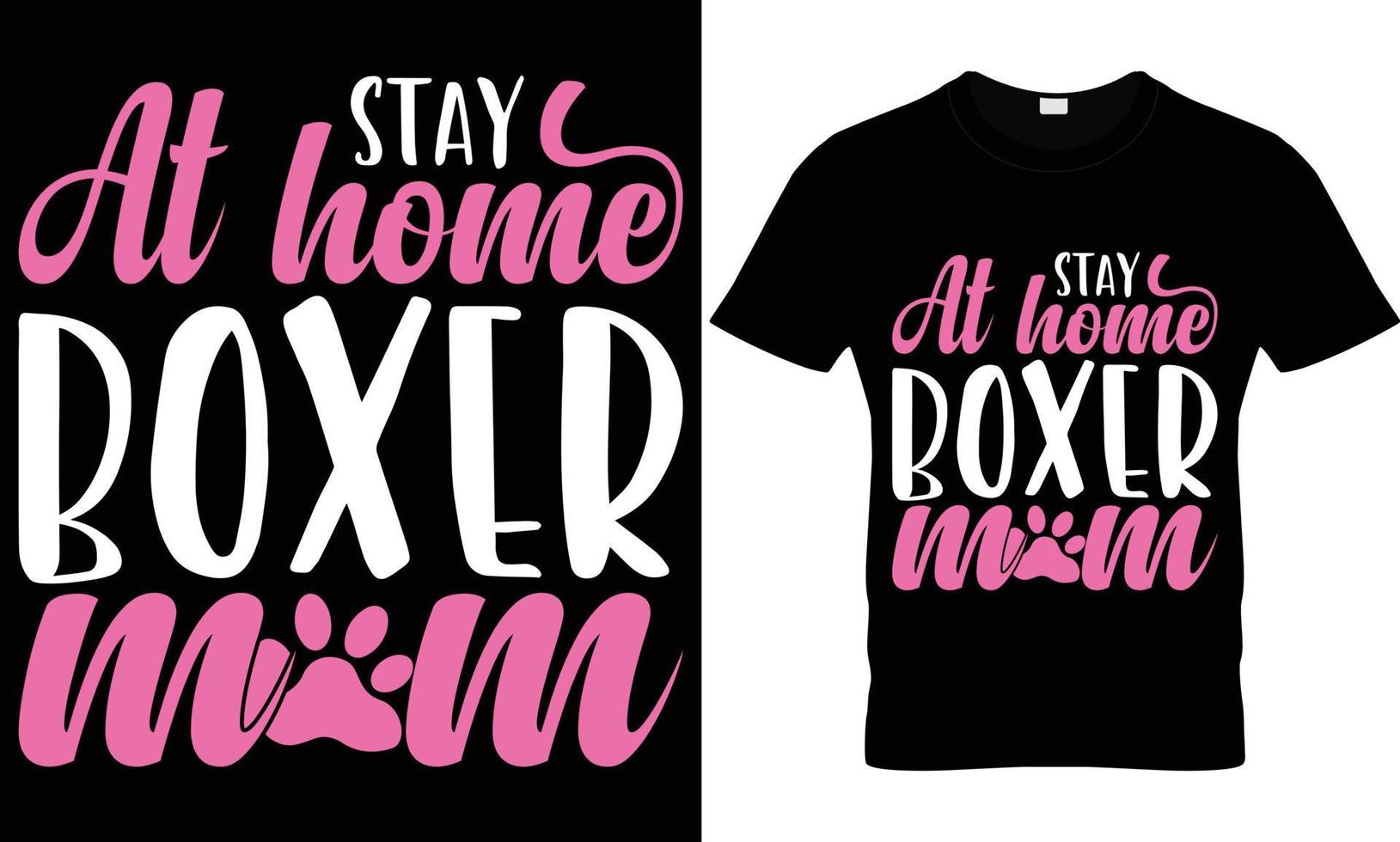 quédate en casa diseño de camiseta de mamá boxeadora vector